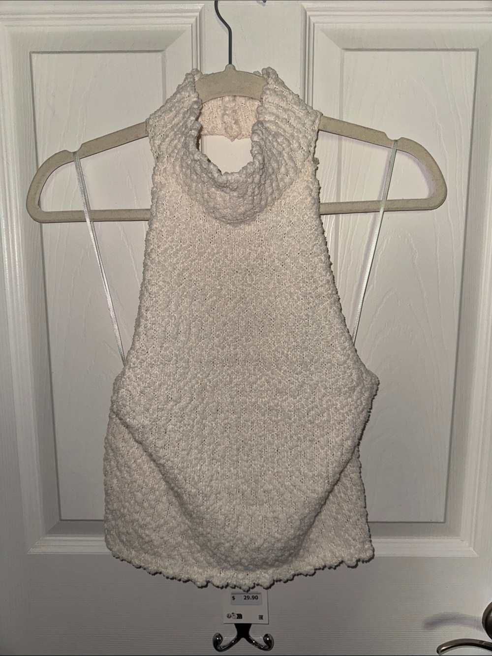 Zara Cream Knitted Halter Tank